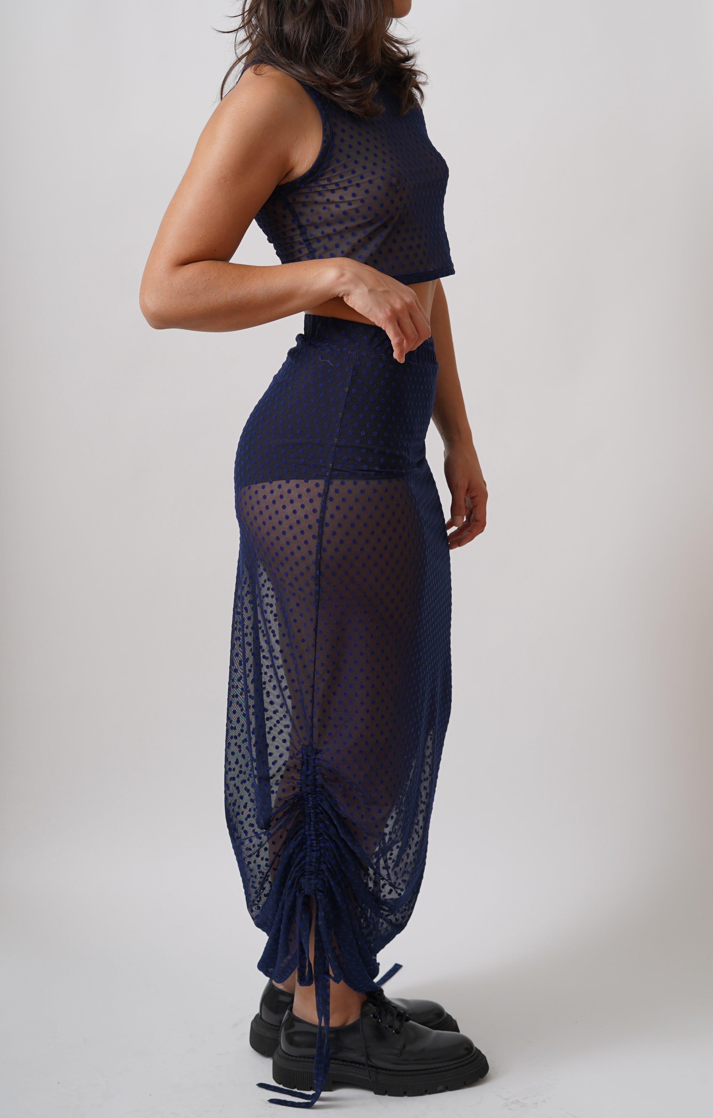Falda Transparente Lunares