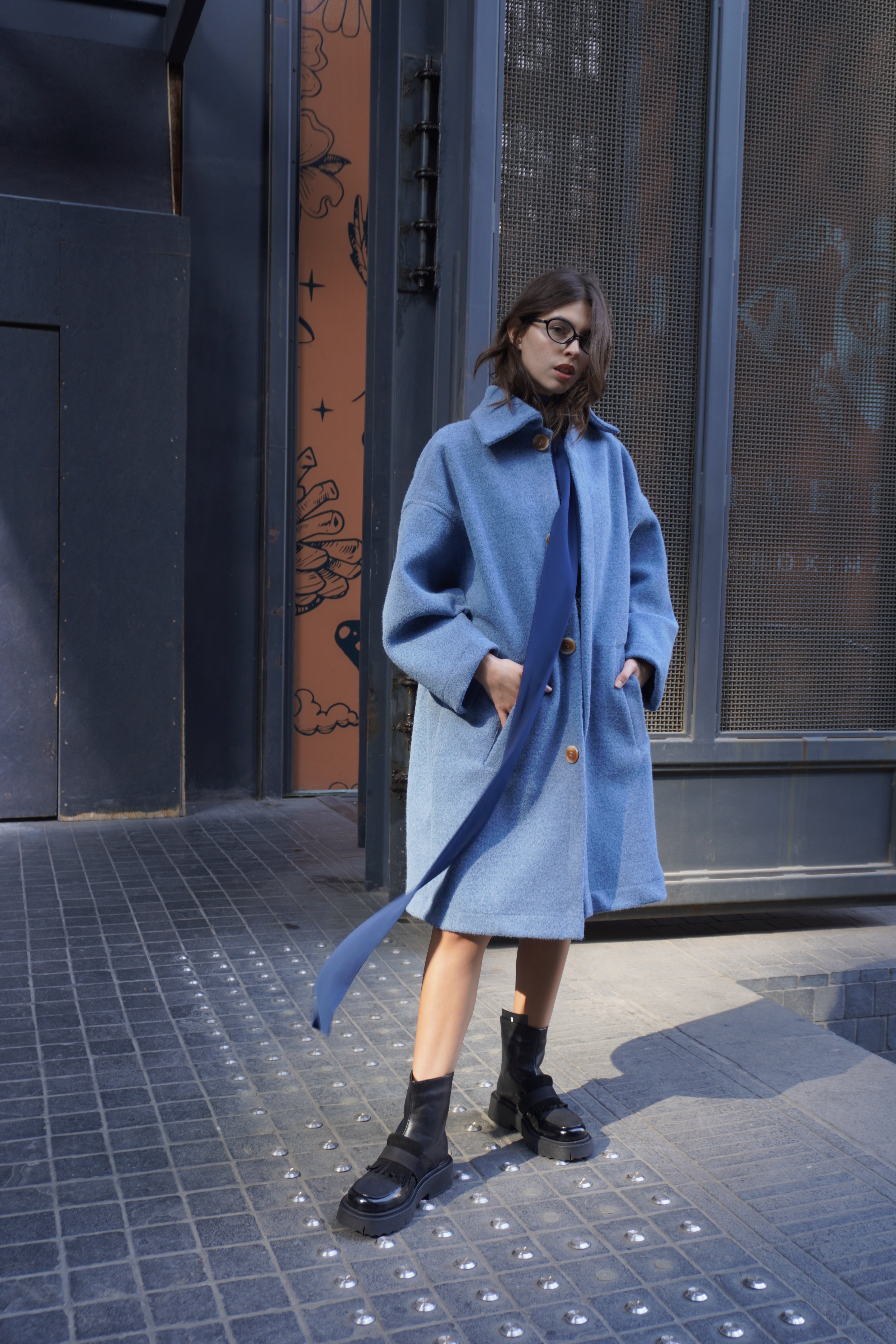 Maxi abrigo blue