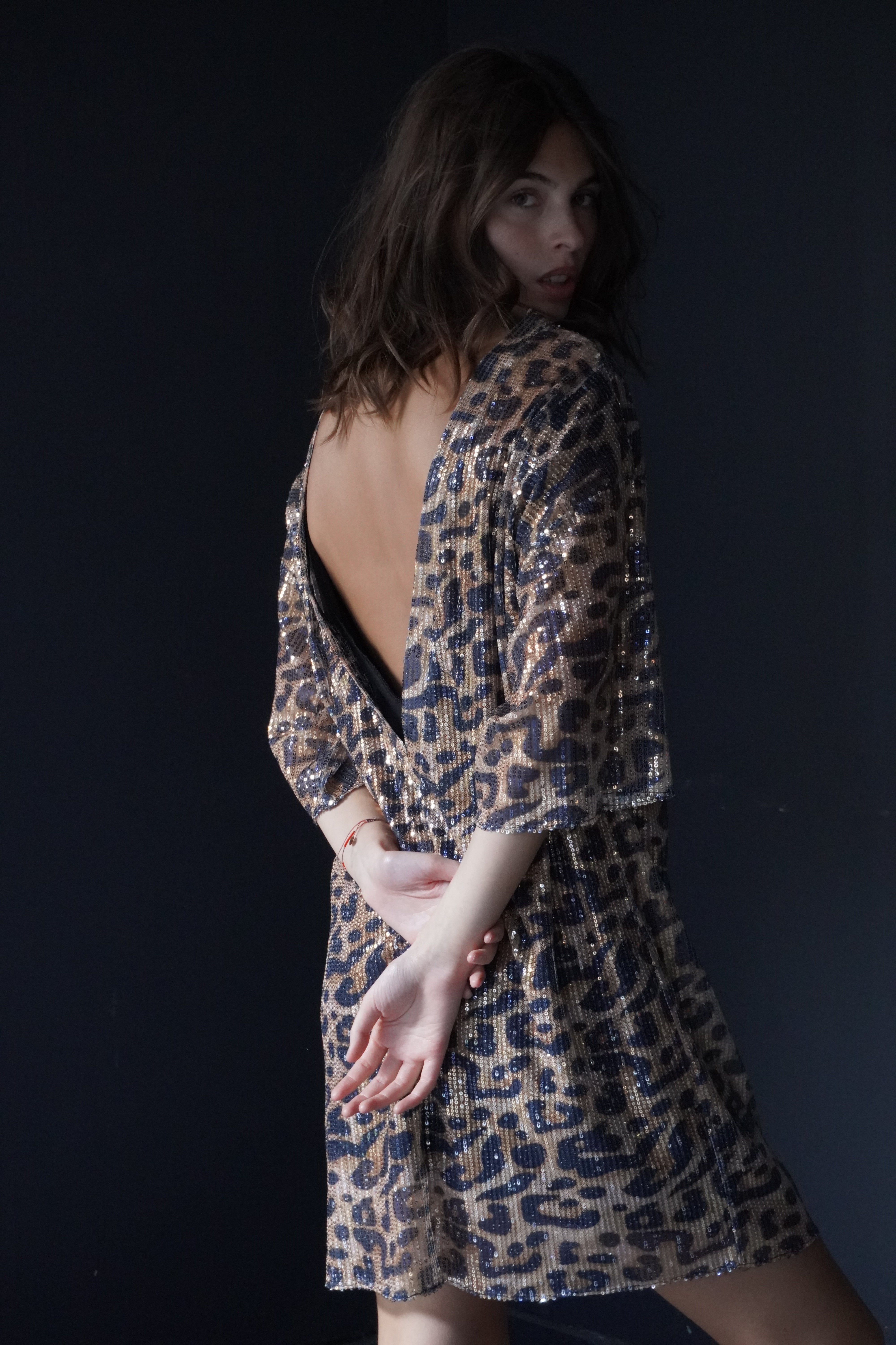 Vestido brillo animal print