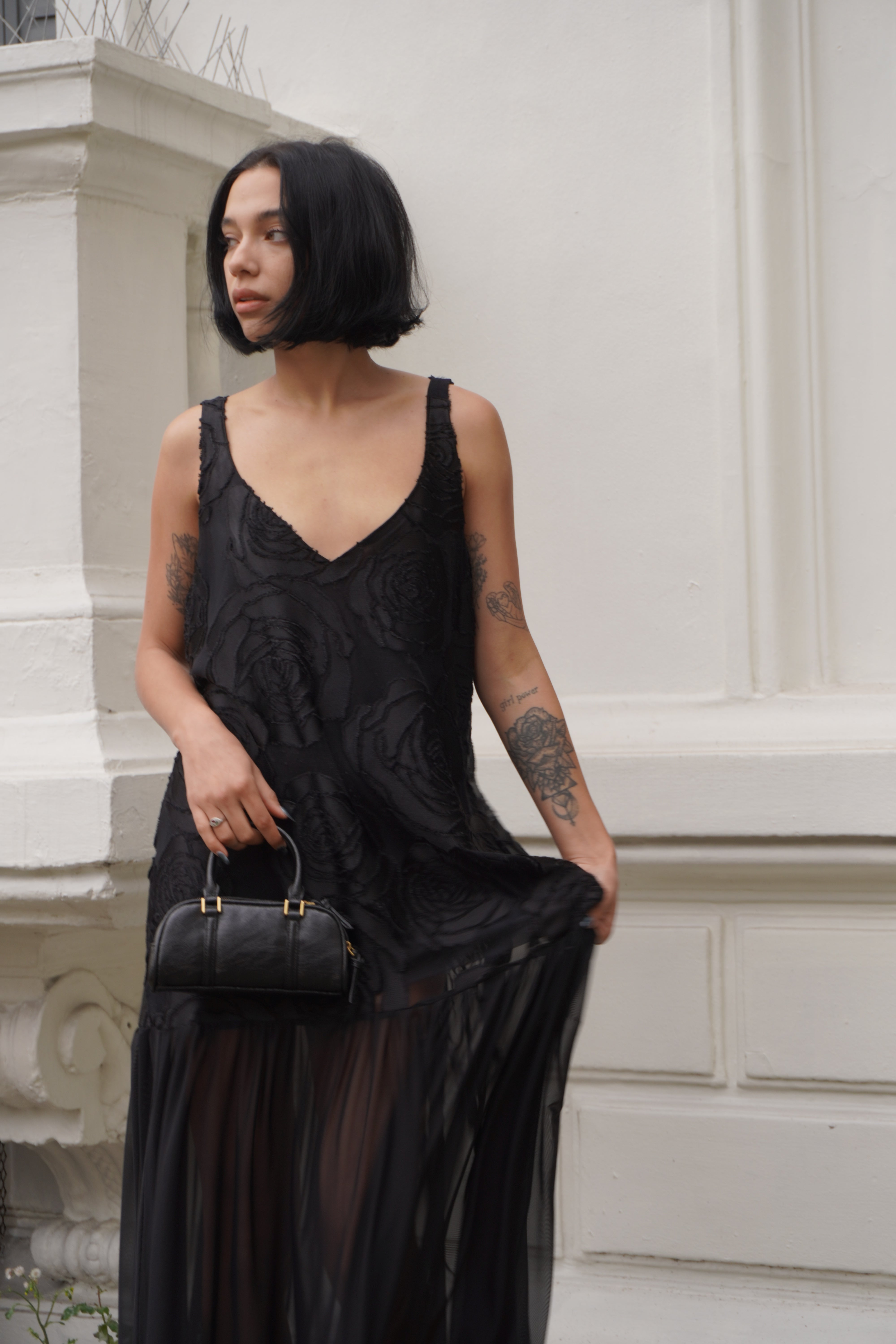 Vestido Maxiflores transparencia
