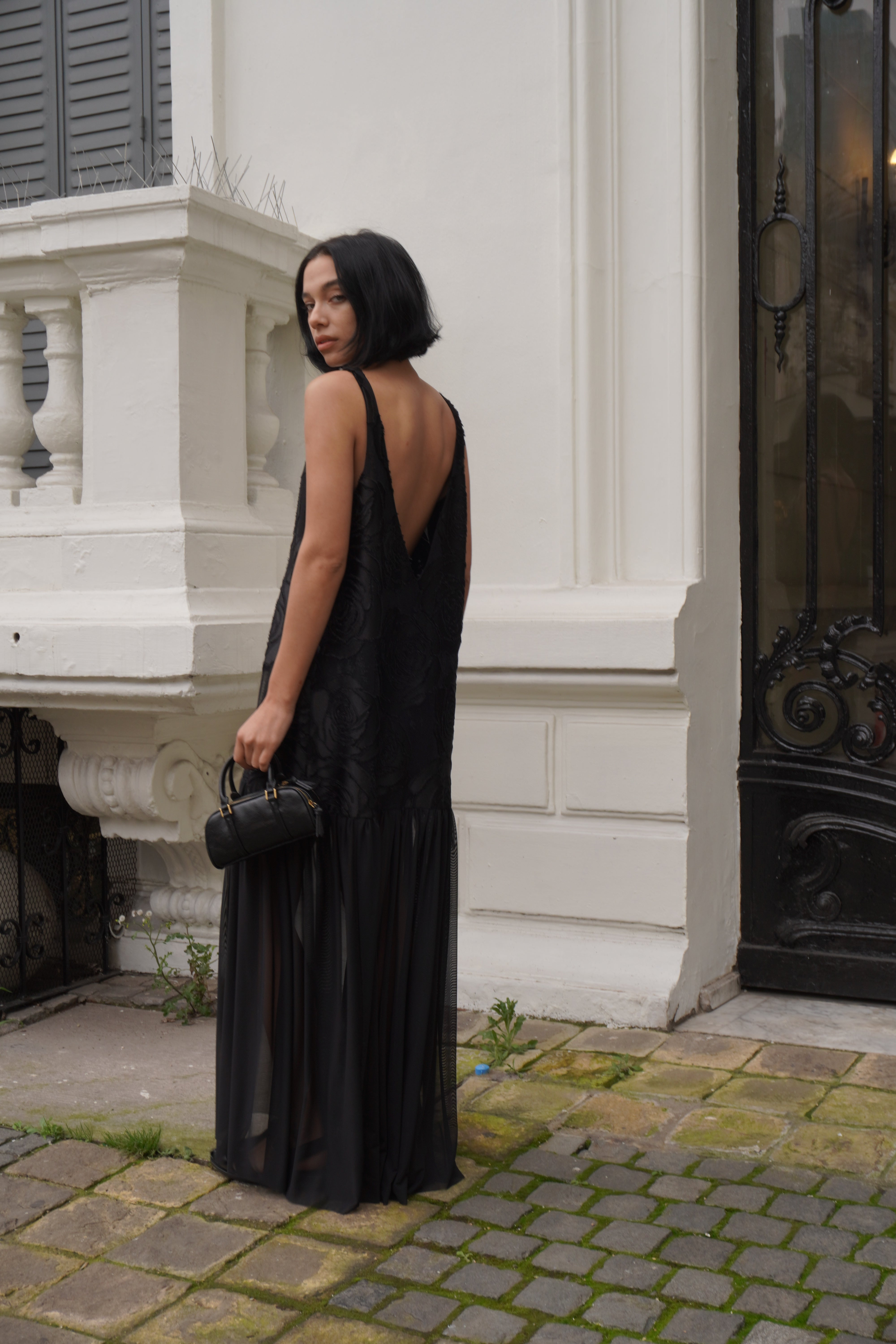 Vestido Maxiflores transparencia