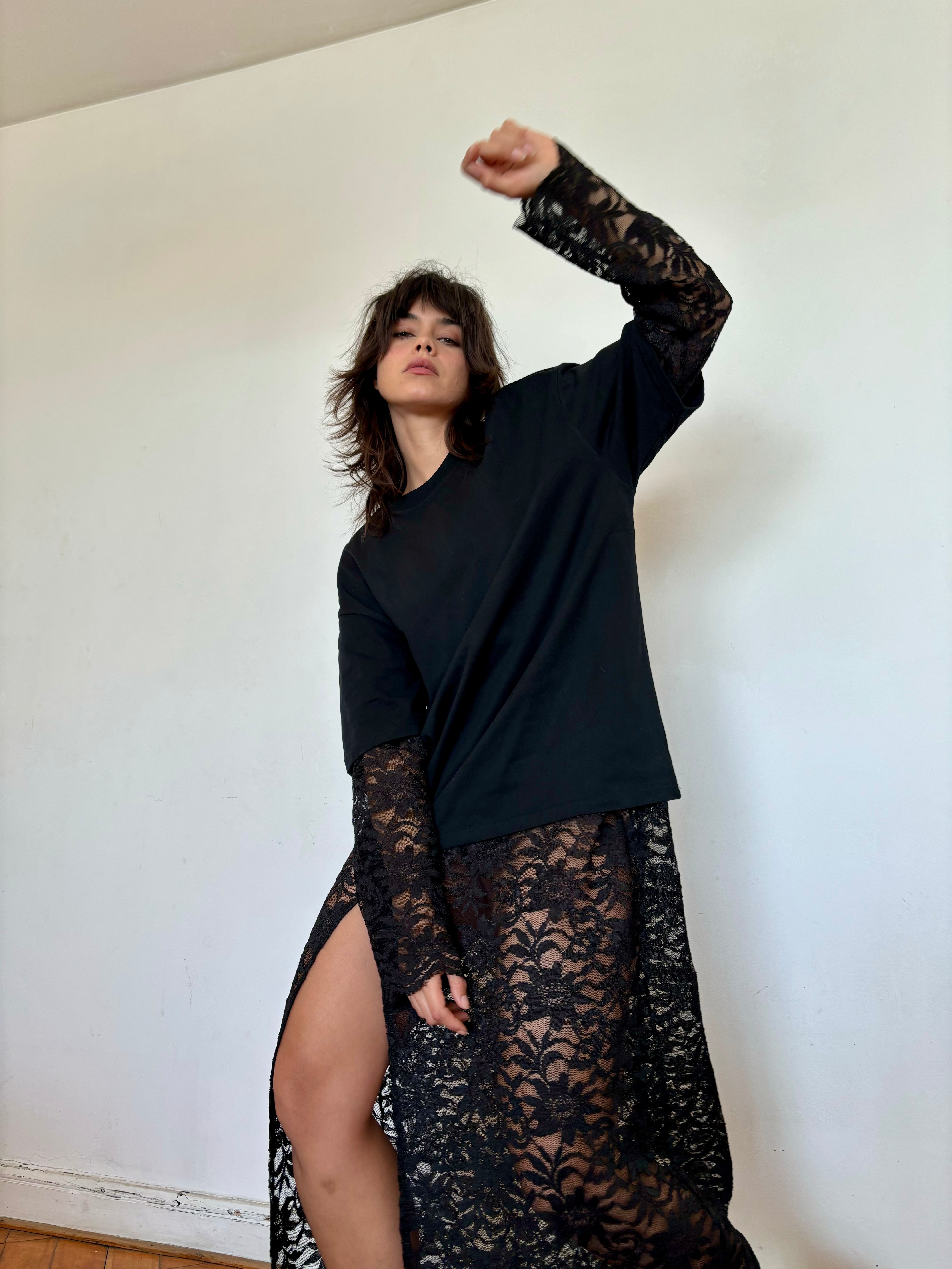 Vestido camiseta sobrepuesta