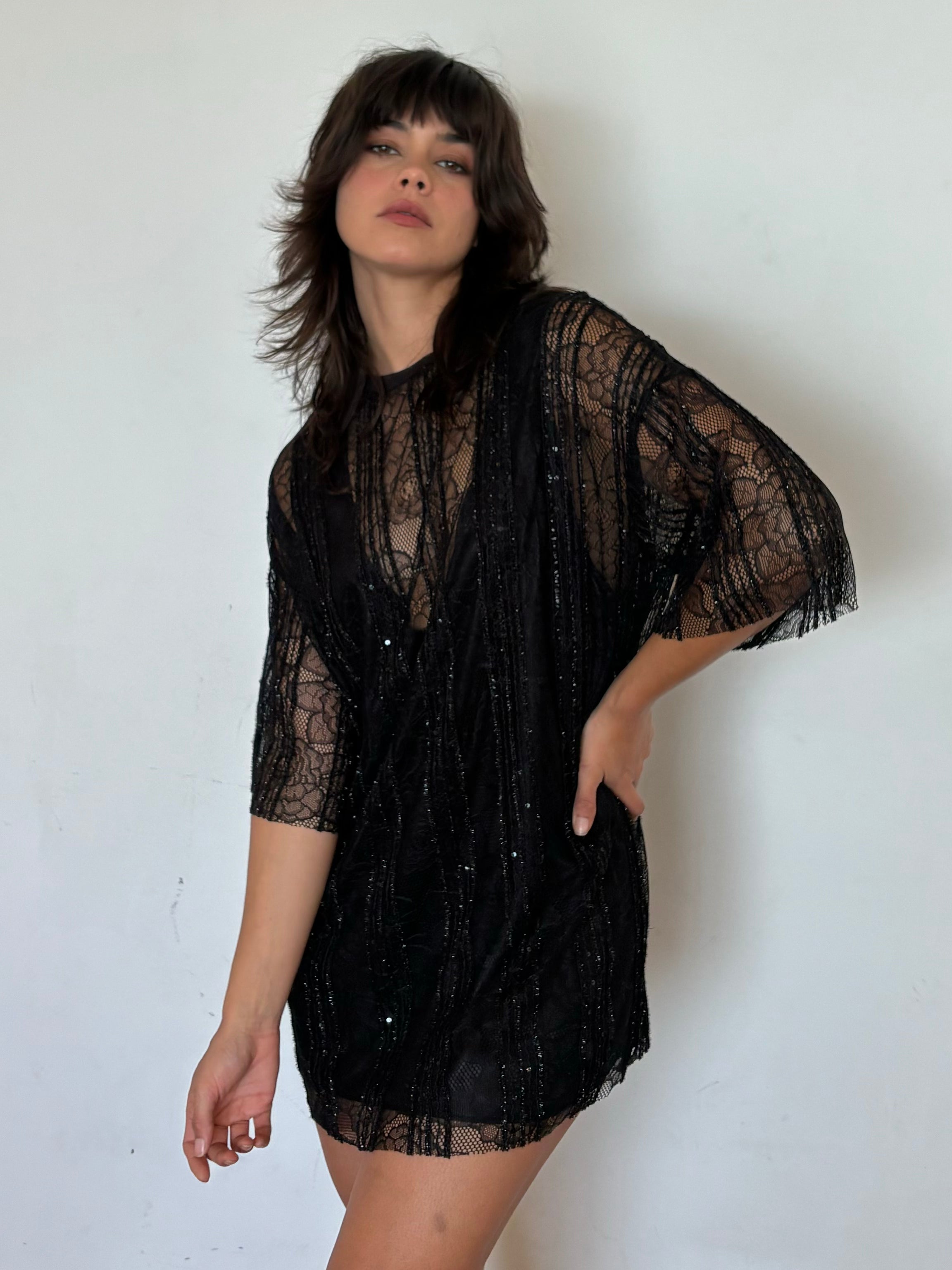 Vestido lencero brillo