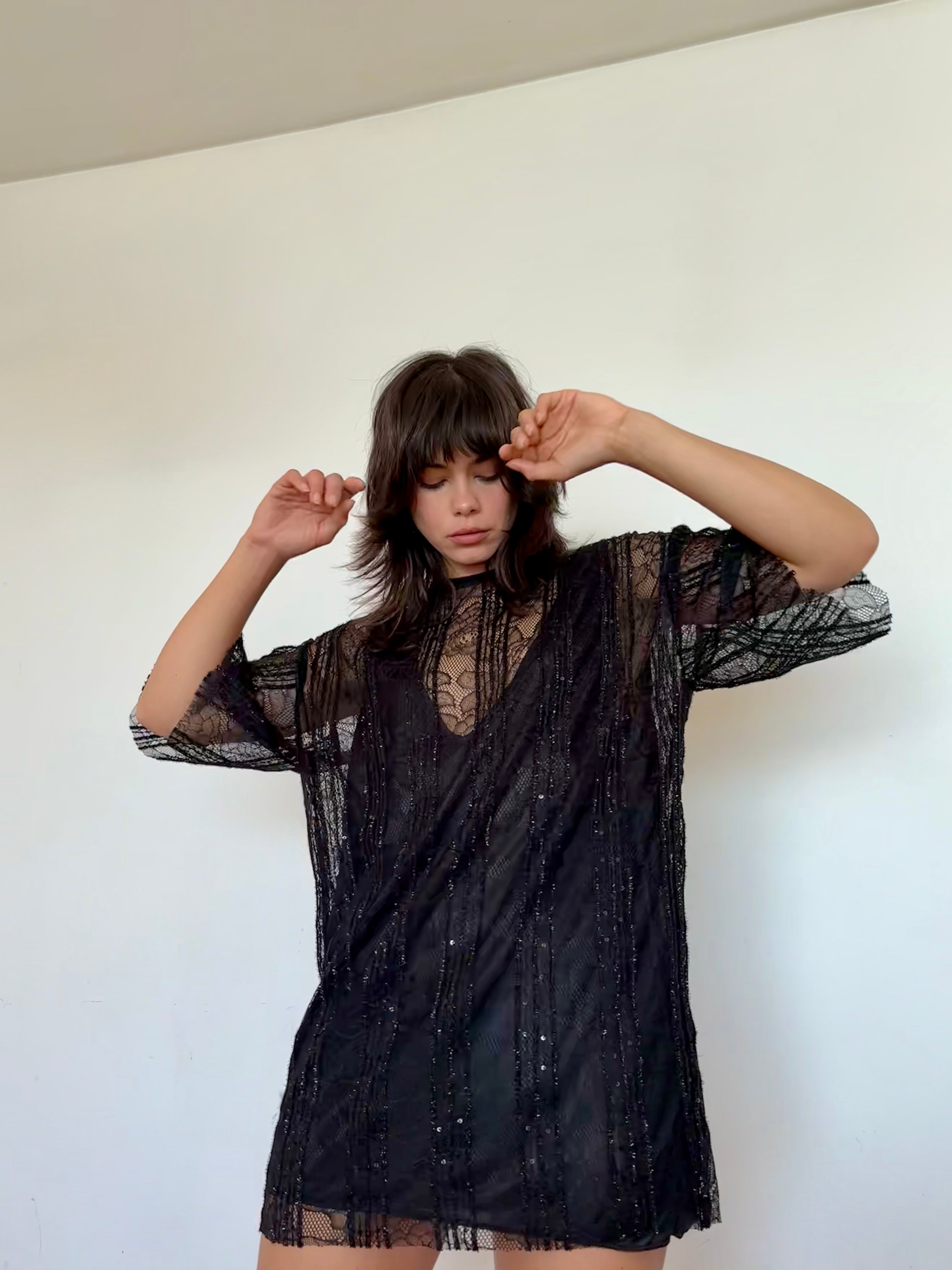 Vestido lencero brillo