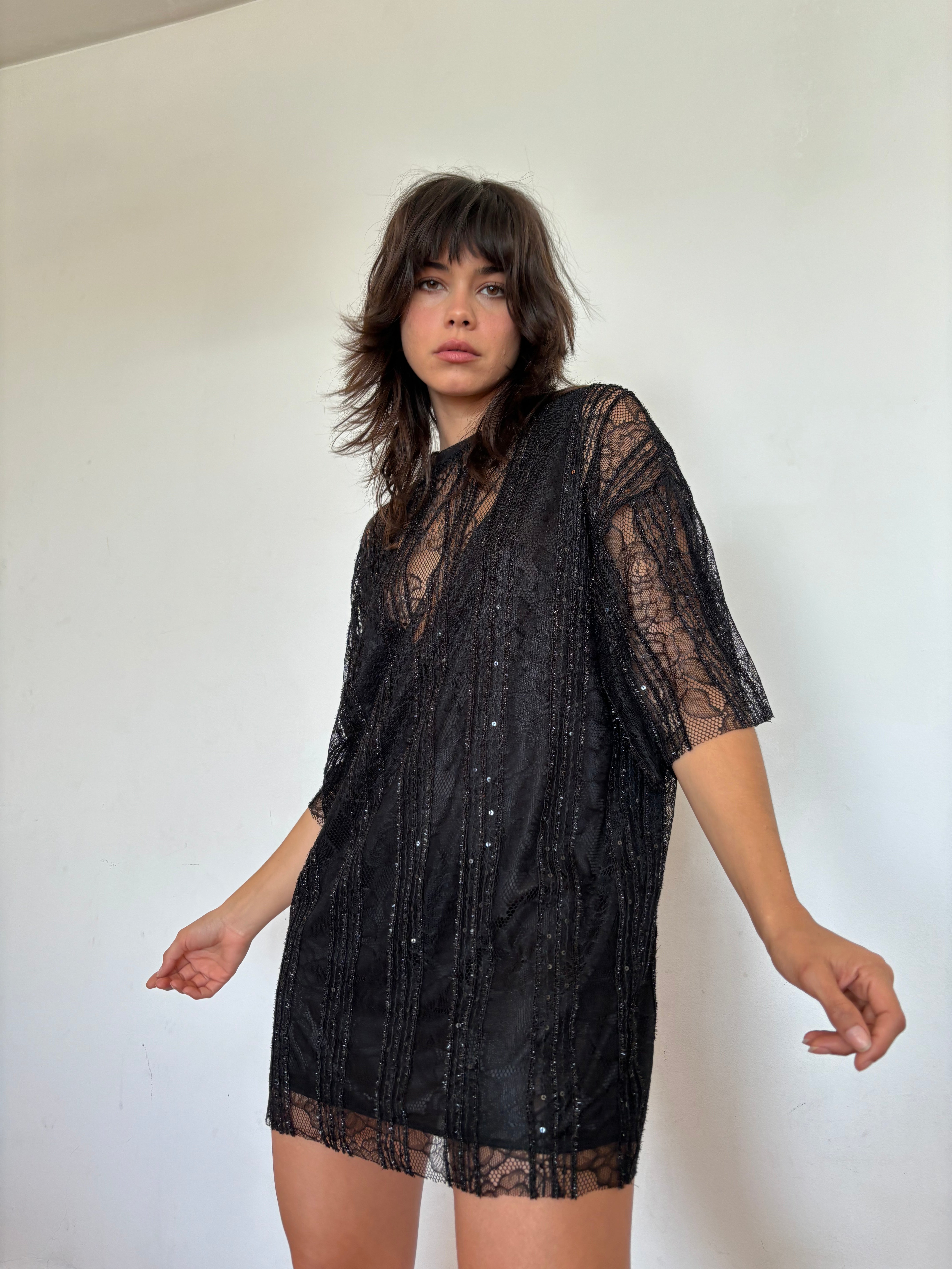 Vestido lencero brillo