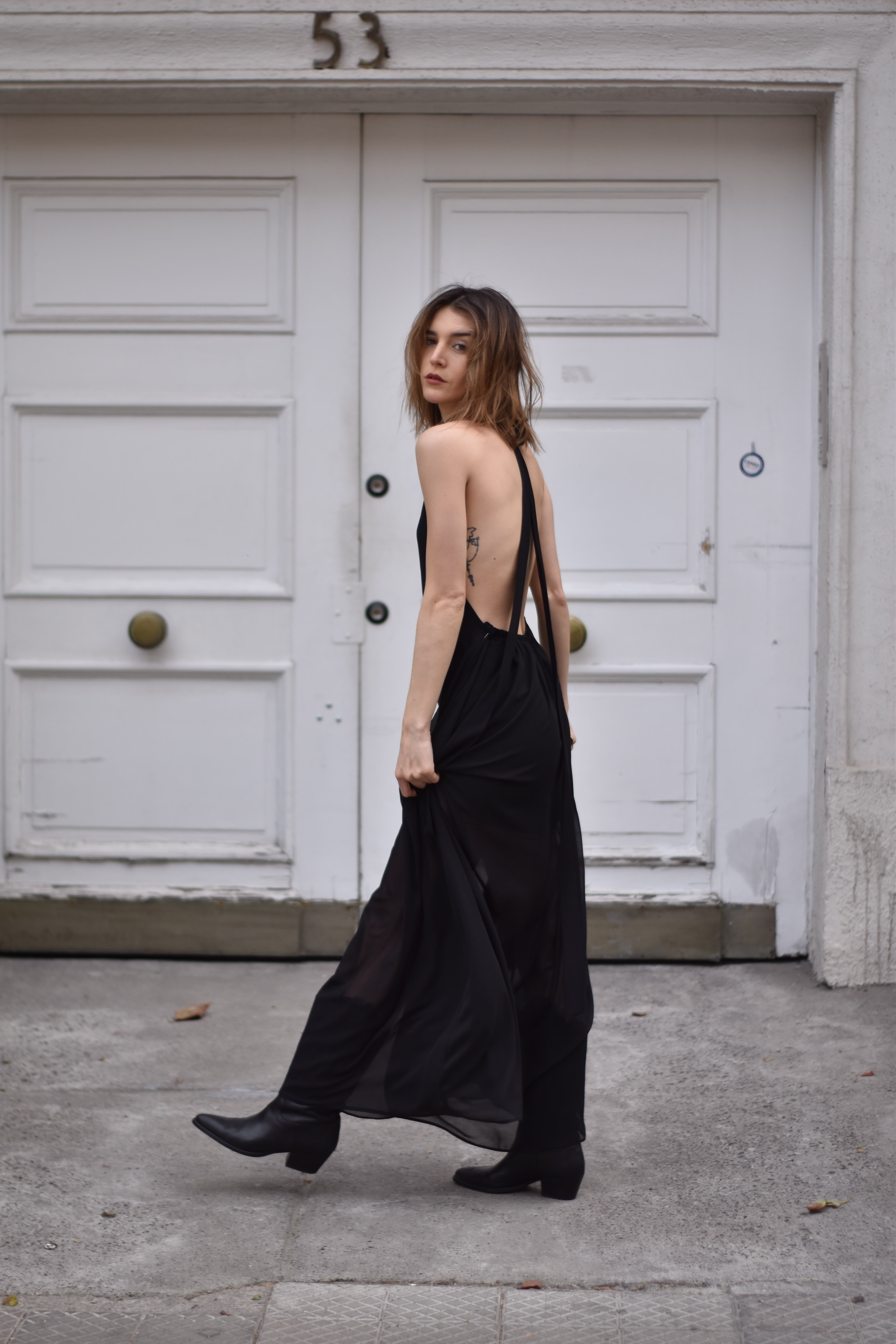 Maxivestido Halter Negro