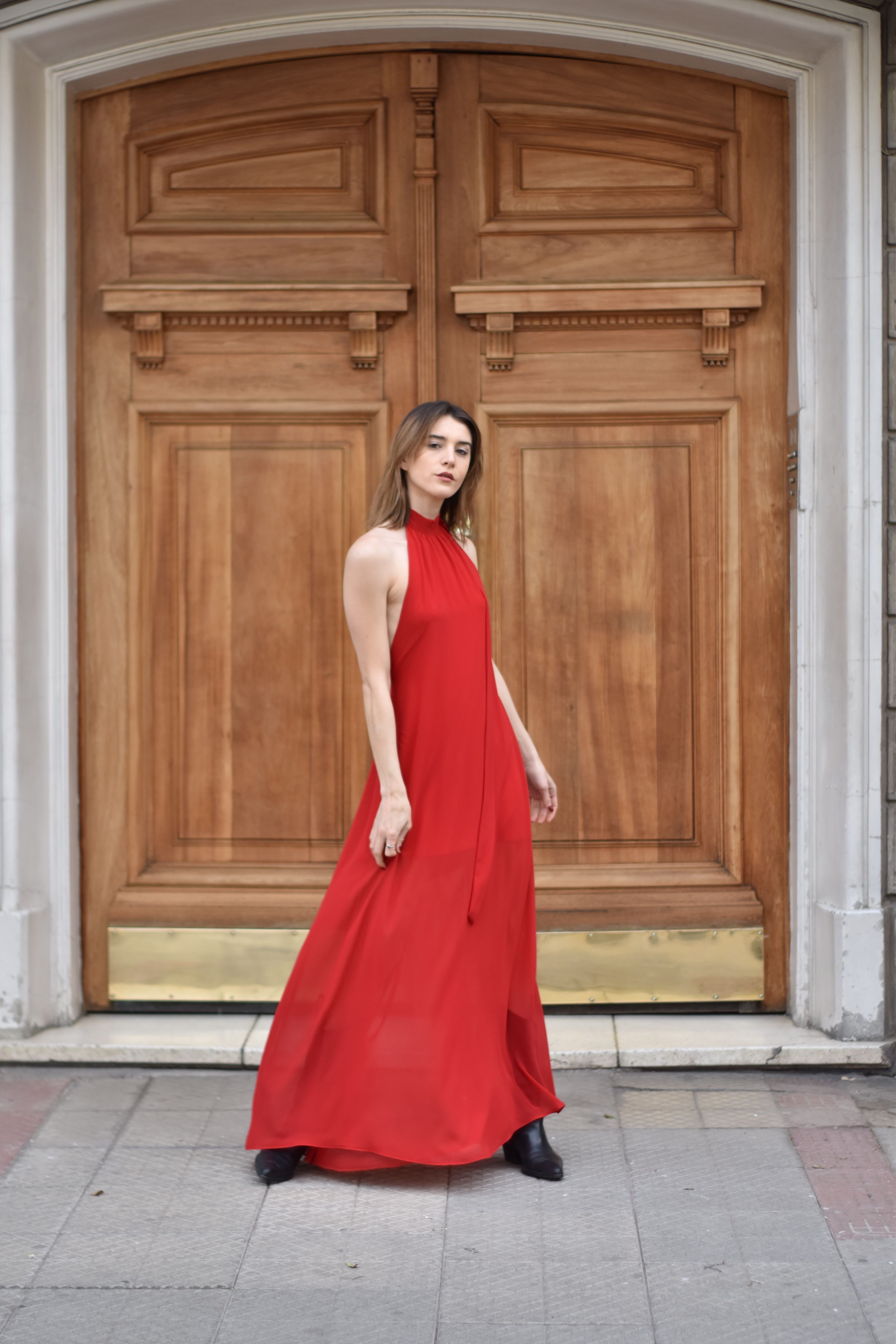 Maxivestido Halter Rojo