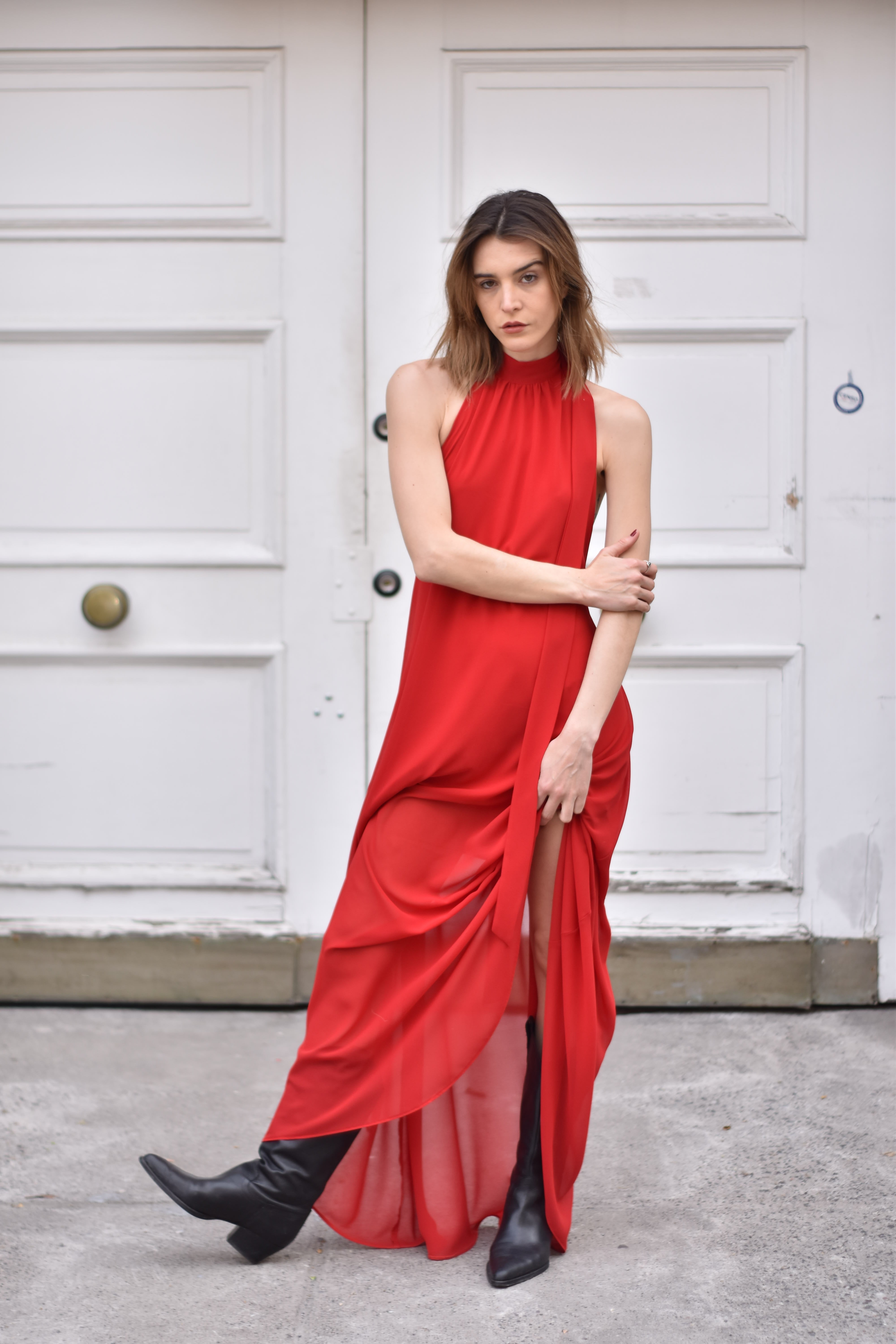 Maxivestido Halter Rojo