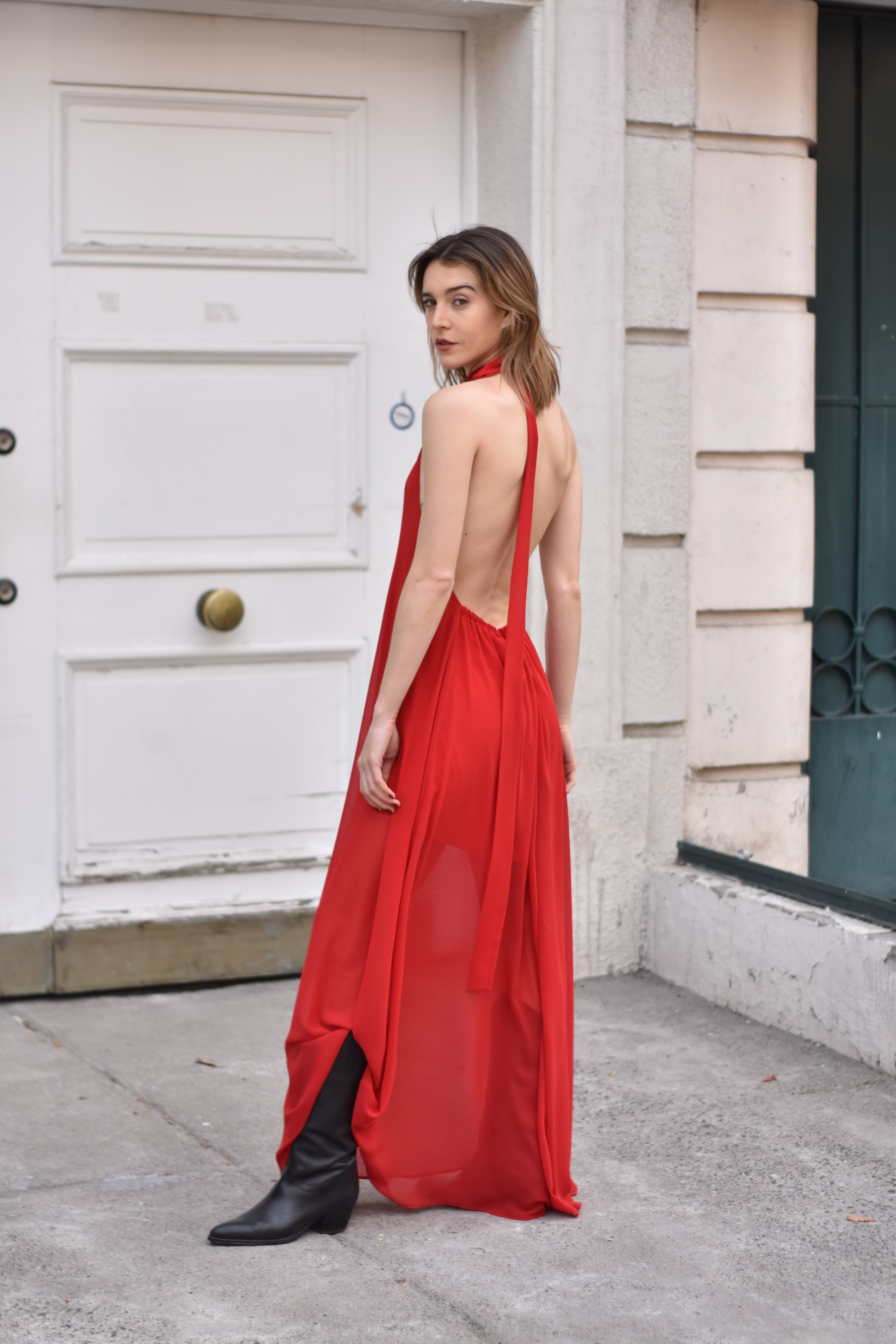Maxivestido Halter Rojo
