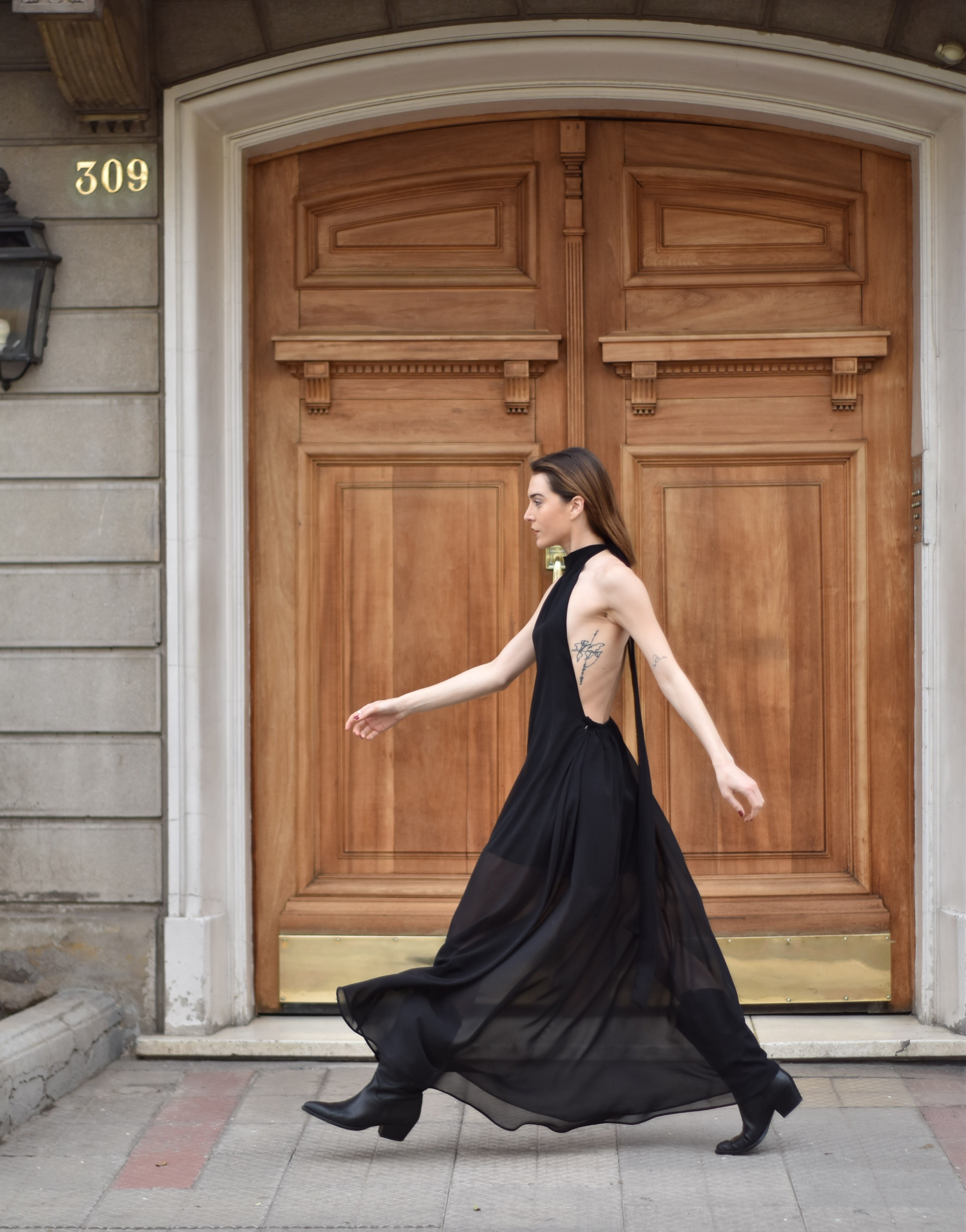 Maxivestido Halter Negro