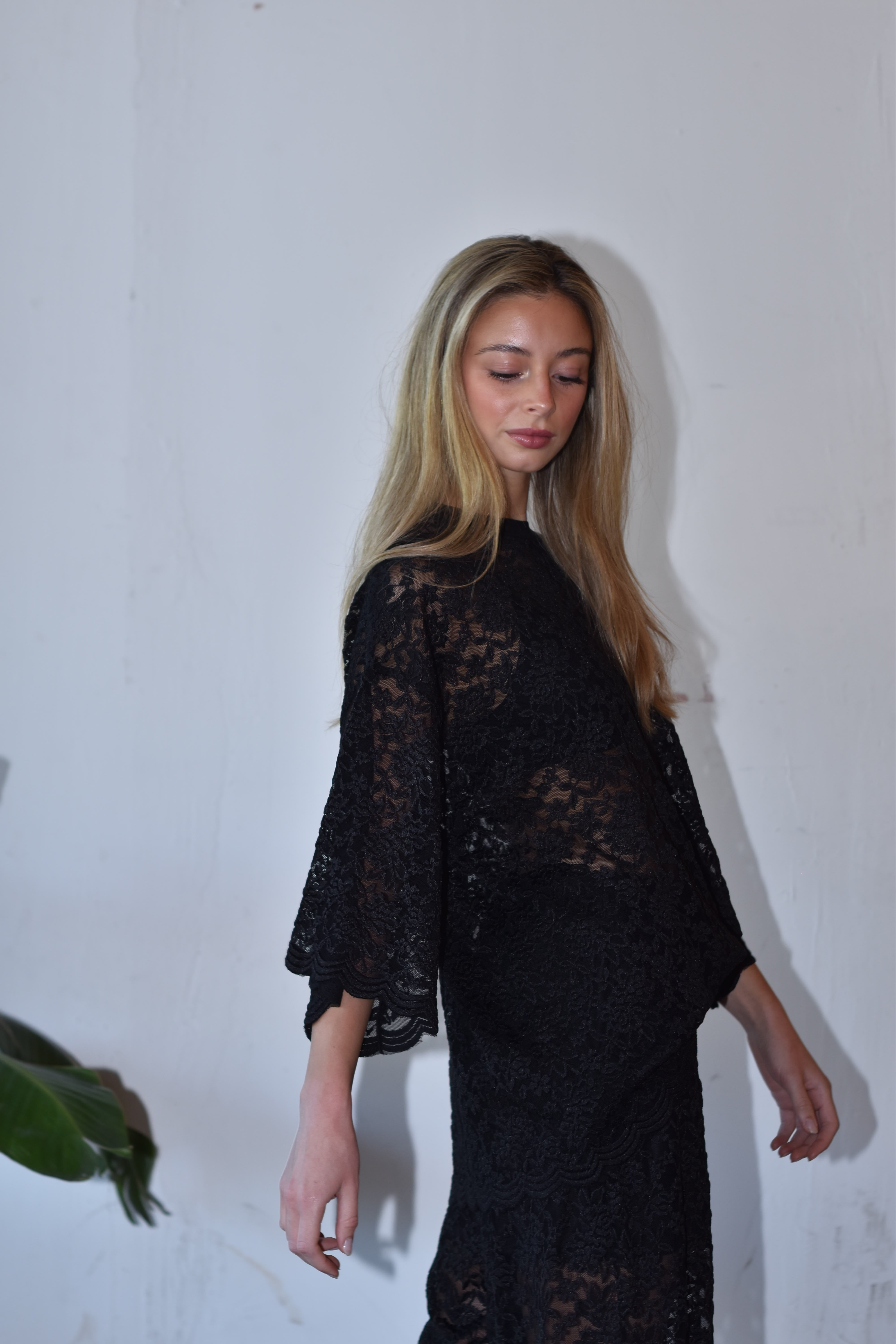 Camiseta oversize encaje