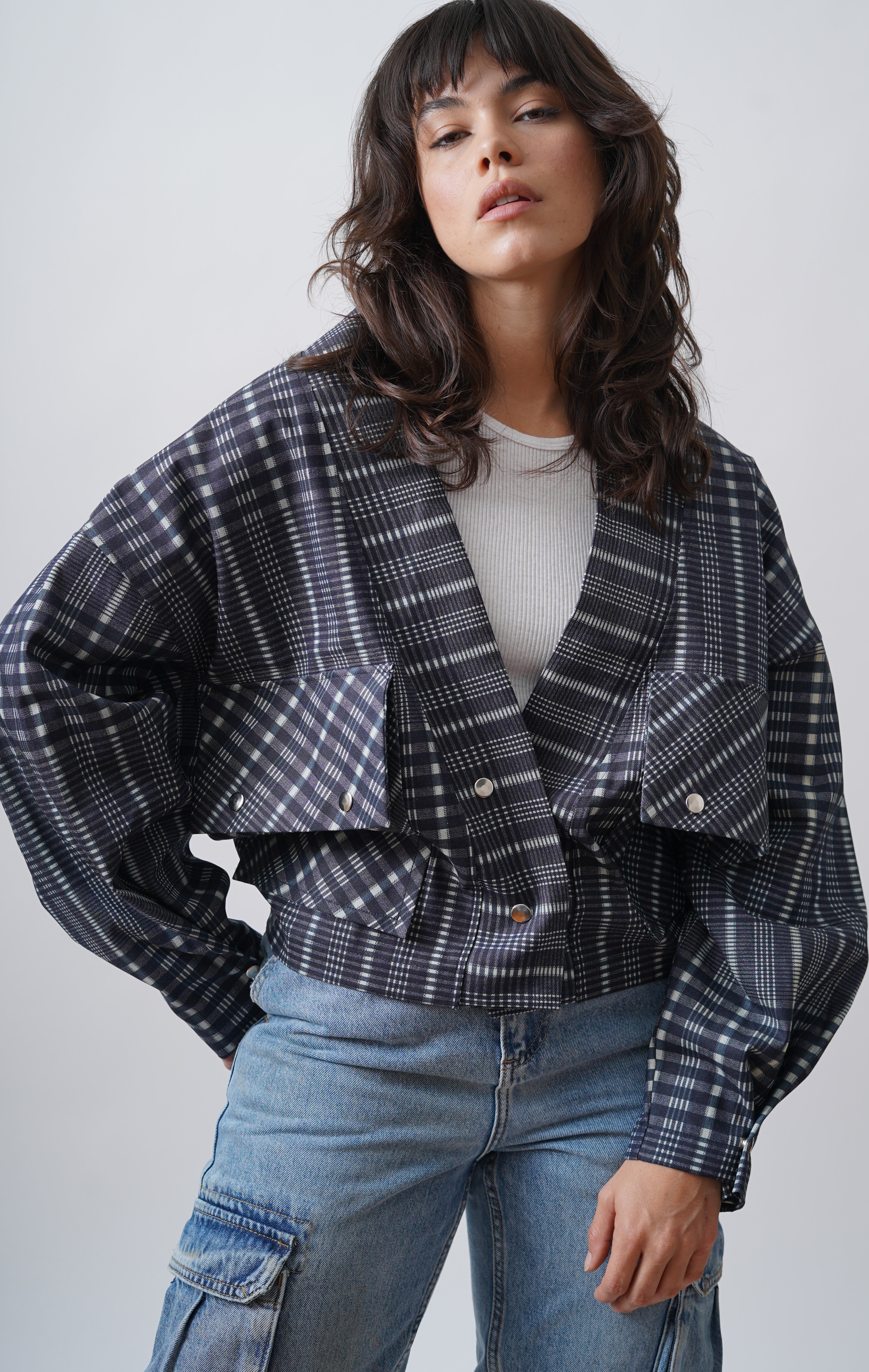 Kimono Cuadros Asimetricos