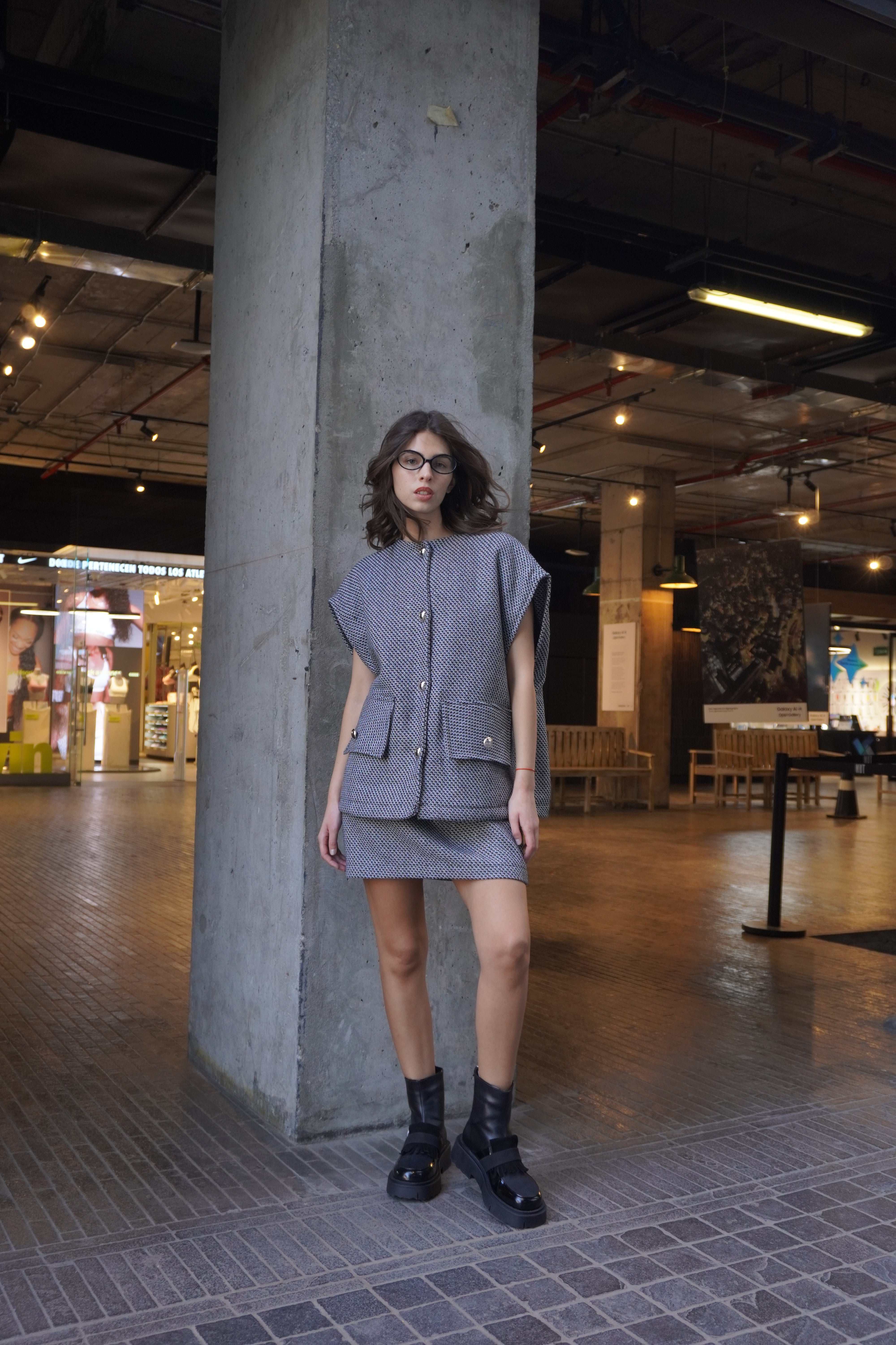 Chaleco oversize tweed
