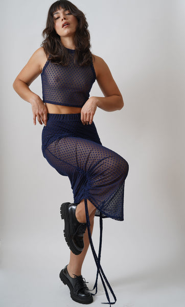 Falda Transparente Lunares