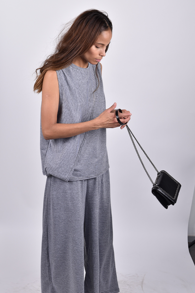 Pantalón culotte a rayas