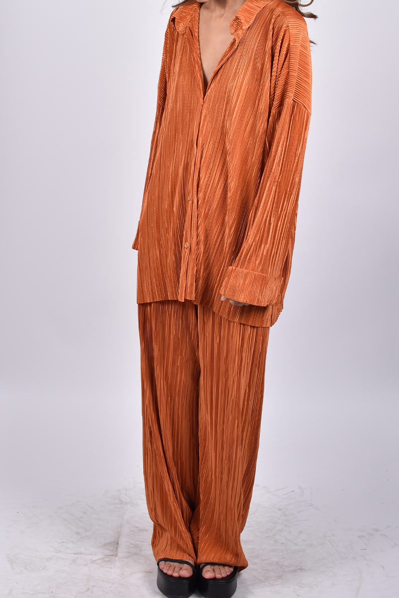 Pantalón plisado naranja